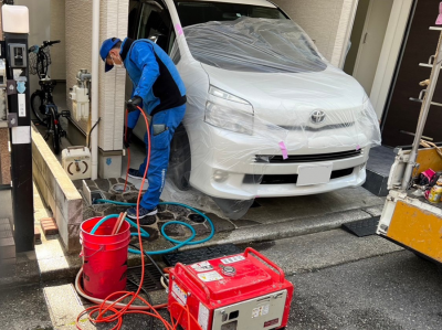 高圧洗浄作業 排水詰まり マス 桝 賃貸物件 排水管 神戸市 トラブラン