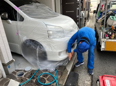 高圧洗浄作業 養生シート 排水詰まり マス 賃貸物件 神戸市 トラブラン