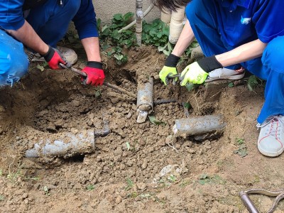 コンクリート桝撤去 汚水桝 交換工事 塩ビ桝 桝 漏水 詰まり 神戸市 トラブラン